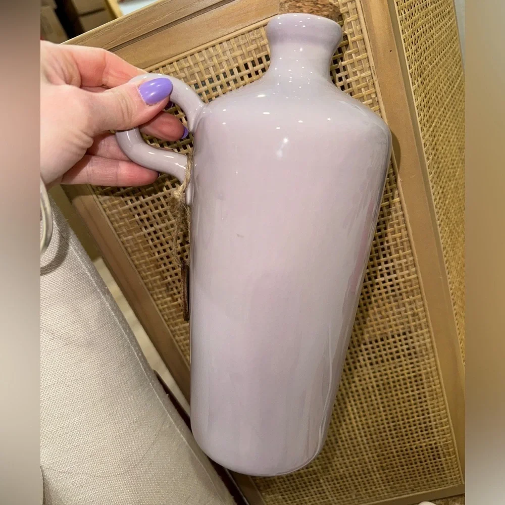 Anthropologie home nora diffuser bottle jug lavender cork ceramic oil dispenser